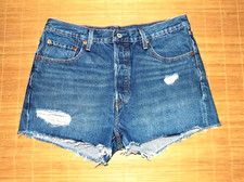 short en jean LEVI'S 501 premium big E en coton brut taille 31 w ou 42 EUR