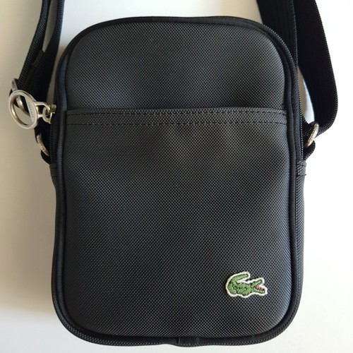 Sacoche zippée noire lacoste - sacoche,