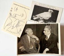 PICASSO Peuples PAIX Colombe J. Marinuello Pleyel Paris Photo + 2 Docs 1949