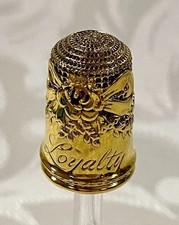 Dés à coudre Franklin Mint en argent sterling plaqué or Loyalty