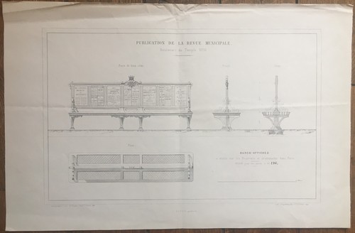 Plan 1860 mobilier urbain - mobilier,