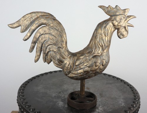 Ancienne girouette coq - , clocher