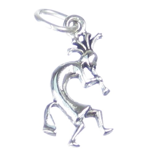 Breloque kokopelli argent - breloque,