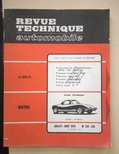 Revue technique MATRA "M 530  - M530LX" - JUILLET - AOUT 1970.