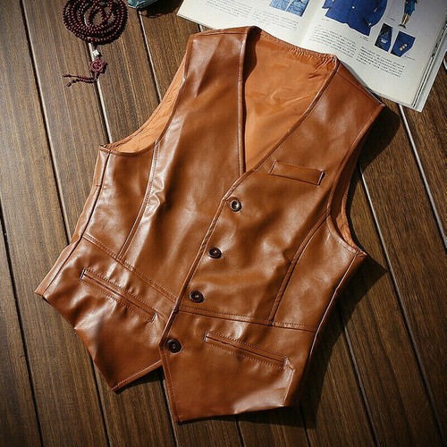 Hommes gilets cuir gilet - hommes, pu