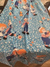 VINTAGE RAGGEDY ANN AND ANDY CURTAINS 2 PANELS 1970'S