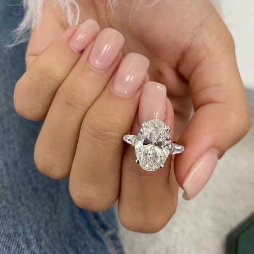 Bague solitaire diamant - solitaire, ovale