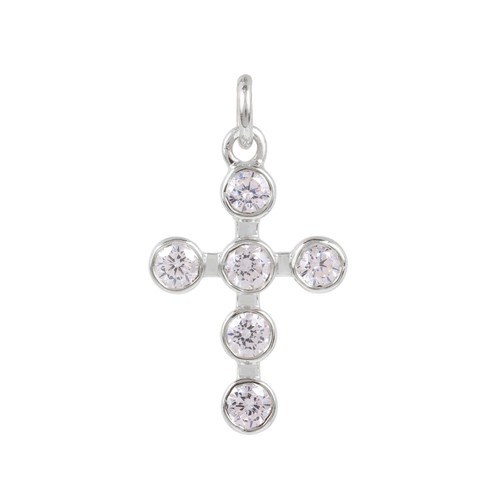 Bezel set cross - set, pendant