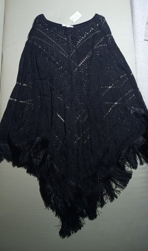 Maje lace fringed poncho - poncho, boho
