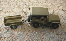 JEEP WILLYS AVEC REMORQUE - Solido - Echelle  1/43