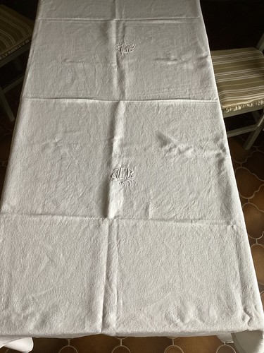 Nappe ancienne lin jacquard - nappe,