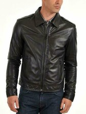 Veste en cuir pour homme moto