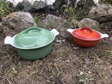 Duo De minis Cocottes Fonte Émaillé BELGIUM Le Creuset Cast Iron