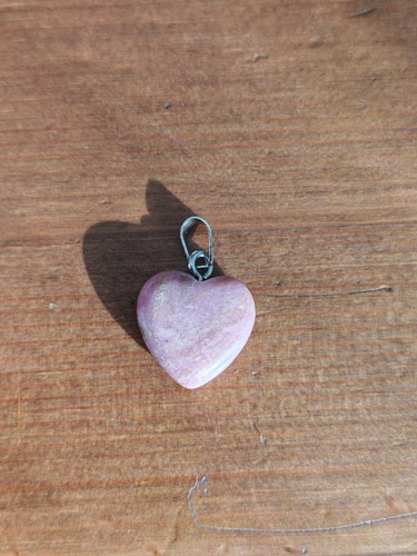 Pendentif coeur rhodonite - coeur, en