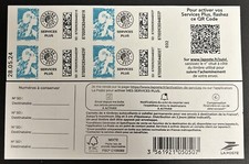 VARIÉTÉ CARNET MARIANNE L’ AVENIR TURQUOISE 4 TIMBRES LETTRE SERVICE PLUS DATÉ**