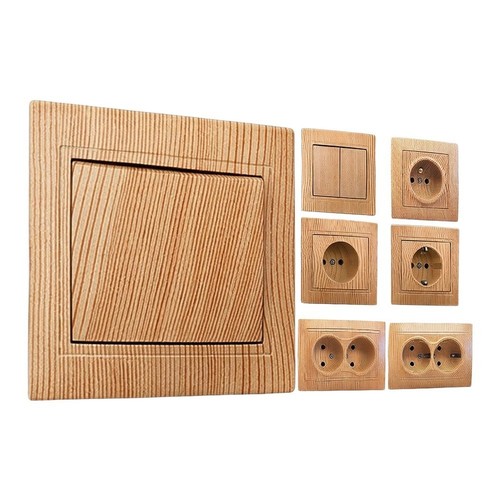 Interrupteur mural ligne bois
