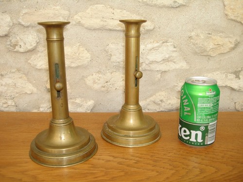 Paire bougeoirs anciens en - paire,
