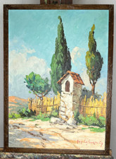 tableau N222 huile  paysage signé guy leflorentin