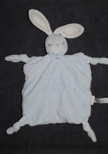 Doudou plat lapin - lapin, bleu