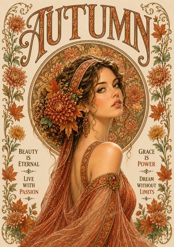 Affiche prénom autumn art - affiche,
