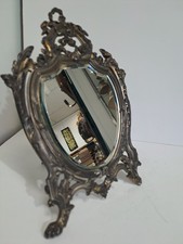 Miroir de table en bronze argenté