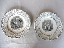 DEUX ASSIETTES DESSERT FAIENCE