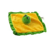 Doudou plat grenouille vert jaune Sandy