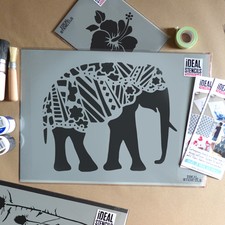 Éléphant Pochoir Motif
