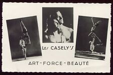 cpa carte-photo cirque spectacle cabaret " Les CASELY'S " numéro de FORCE