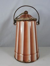 ANCIEN POT A LAIT  EN TOLE EMAILLEE A RENOVER HAUT 23 CM  DECO RETRO 12B16