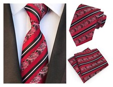 Pochette De Costume Rouge Noir