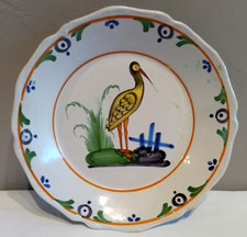 ASSIETTE NEVERS LA ROCHELLE 18 EME DECOR DE CIGOGNE