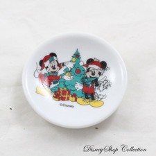 Mini assiette Mickey Minnie DISNEY Noël sapin plate dinette porcelaine 5 cm (VI)