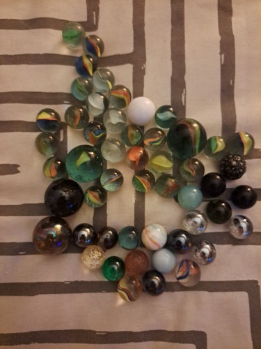 Lot billes verre et 4 - verre,