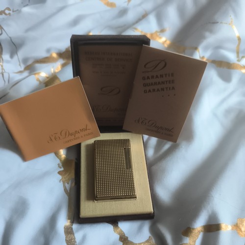 Briquet dupont plaque 1990 - or,