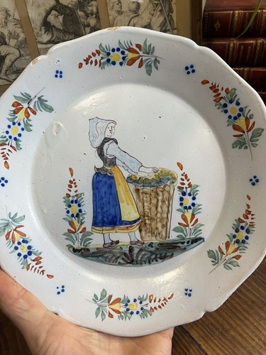 Assiette faïence peinte - assiette,