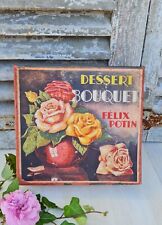 ANCIENNE BOITE EN TOLE FELIX POTIN PUBLICITAIRE GATEAUX DESSERT BOUQUET ROSES