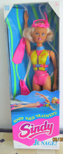 NRFB 1993 Poupée vintage HASBRO SINDY "ELLE NAGE VRAIMENT" #38349 101