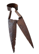 Tres ancien Outil de Berger Force à Mouton Ciseau à Anneaux Fer Forgé Signé