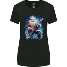 Rock Santa de Jeu Guitare Électrique Noël Femmes Plus Large Coupe T-Shirt