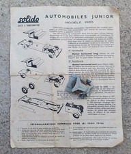 moteur solido + notice solido pour automobiles junior modèle 1955
