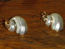 paire de boucles d'oreilles escargot coquille véritable nacre