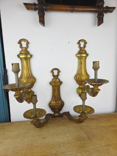 Trio appliques murales - , bronze