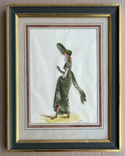 Gouache sur tissu portrait - gouache,