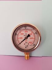 MANOMETRE/MANOMETER 0- 400 BAR boitier inox NEUF 1/4" hydraulique