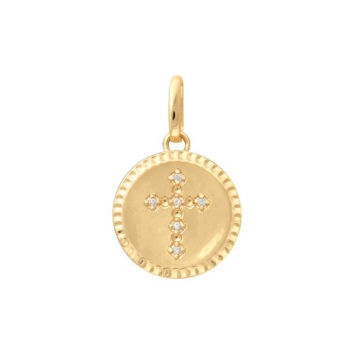 Pendentif forme medaille croix