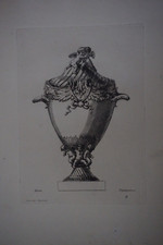 PEQUEGNOT 1819-1878 GRAVURE XIX ORNEMENT VERSAILLES BAROQUE VASE MYTHOLOGIE F