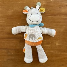 Doudou Peluche TEX Baby Girafe Blanc Gris Jaune Orange Zèbre Tigre Éléphant lion
