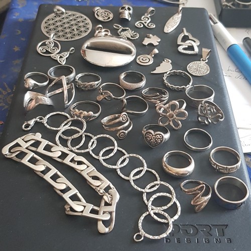 Lot bijoux argent massif - bijoux, en