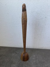 Ancienne Statuette Vierge Marie En Bois Design Deco Ésotérisme Prière 